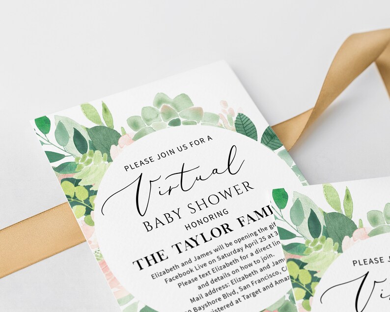 Virtual Baby Shower Invitation Online Baby Shower Invitation Etsy