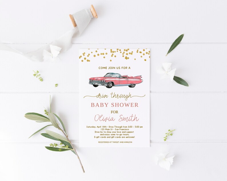Drive Through Baby Shower Invitation Driveby Baby Shower Etsy