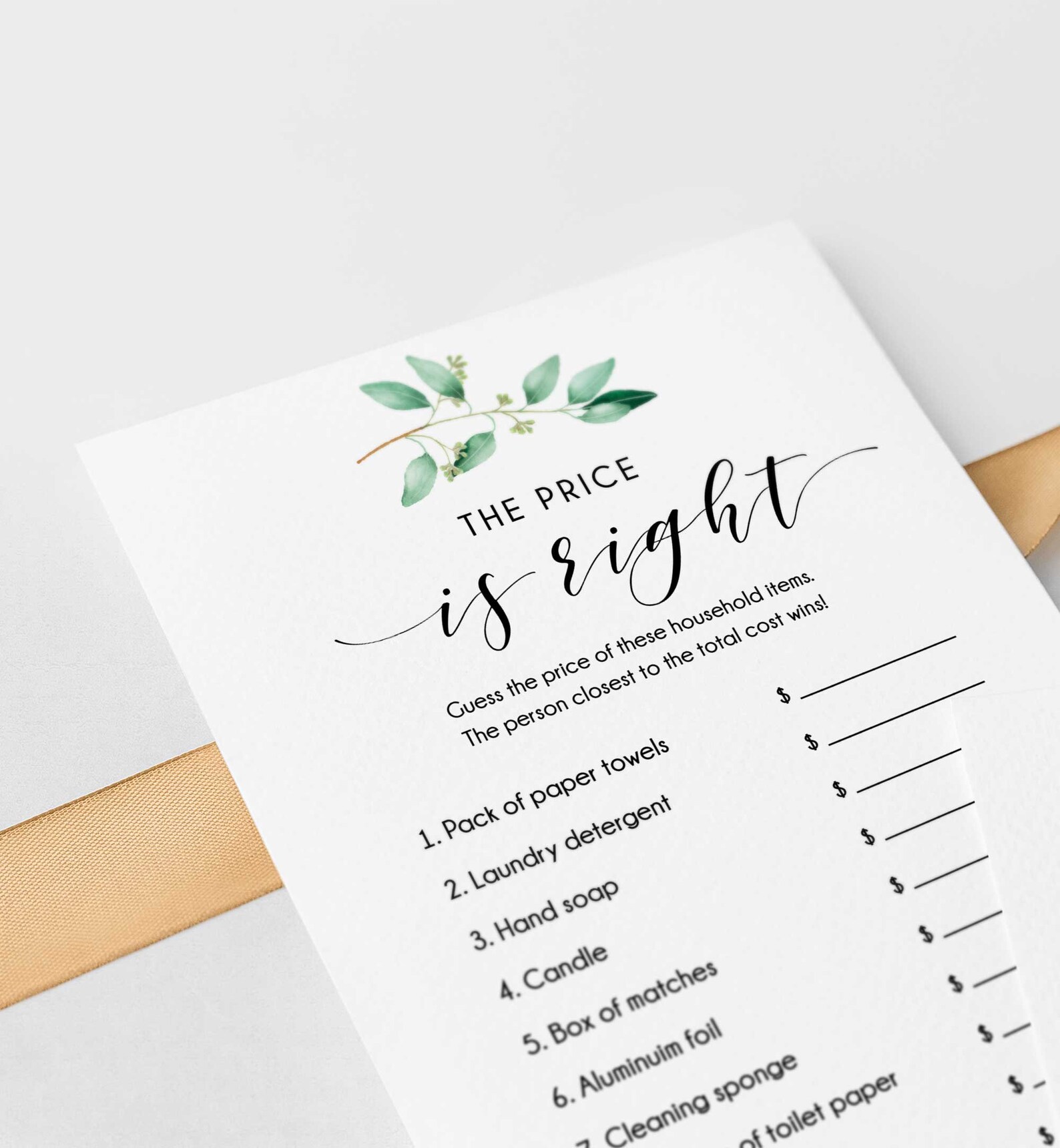 EDITABLE Price is Right Bridal Shower Game the Price is Right - Etsy