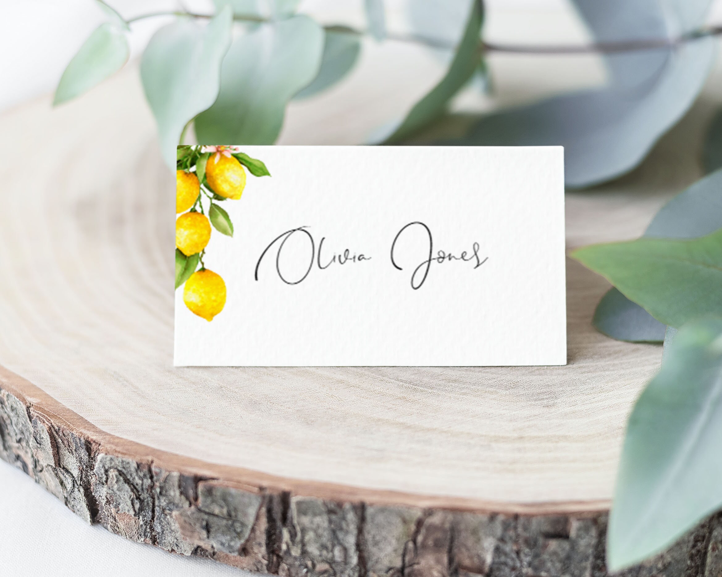 Wedding Place Cards Place Cards Template Lemon Wedding Place Etsy