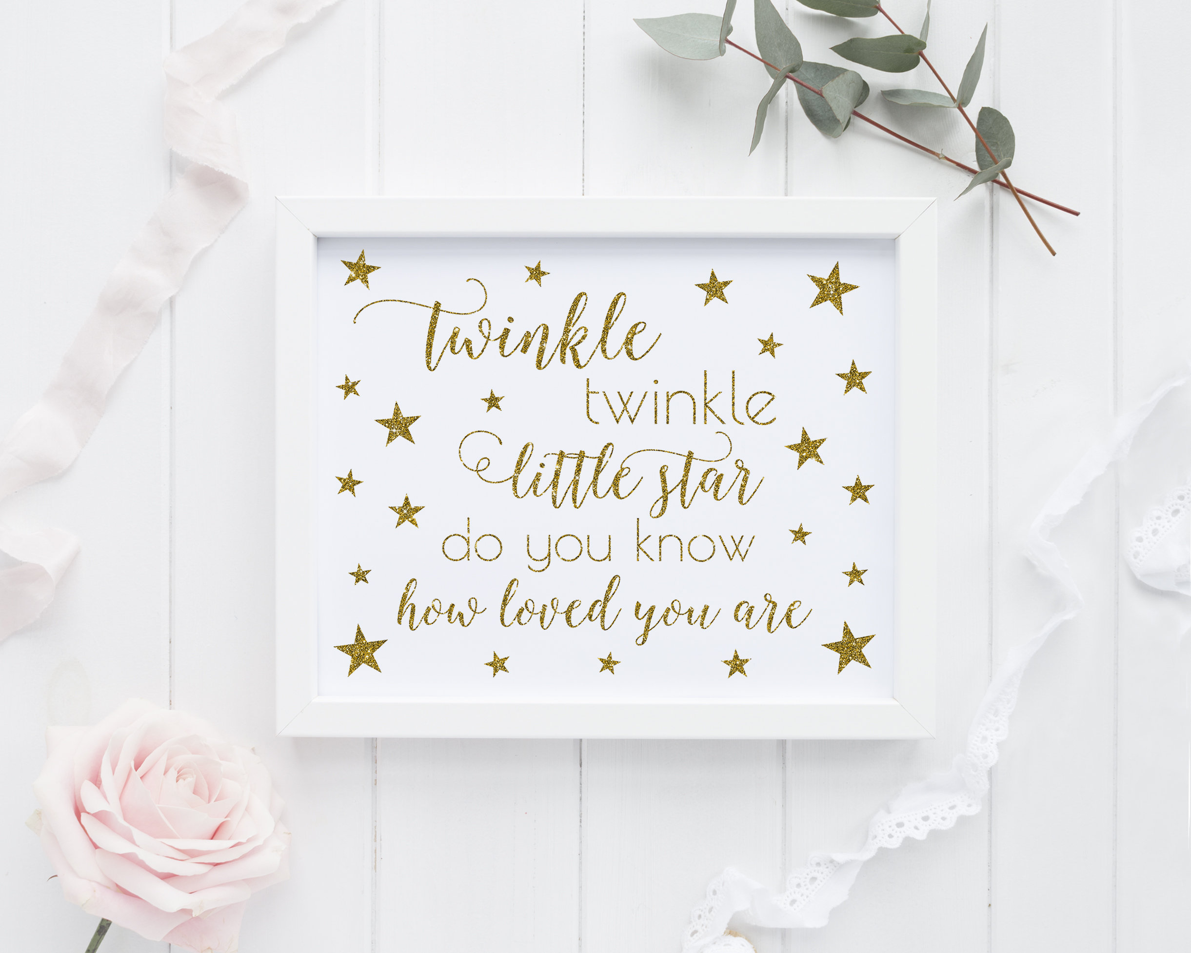 TWINKLE TWINKLE little star  wall art  DO YOU KNOW HOW LOVED YOU ARE any colour 