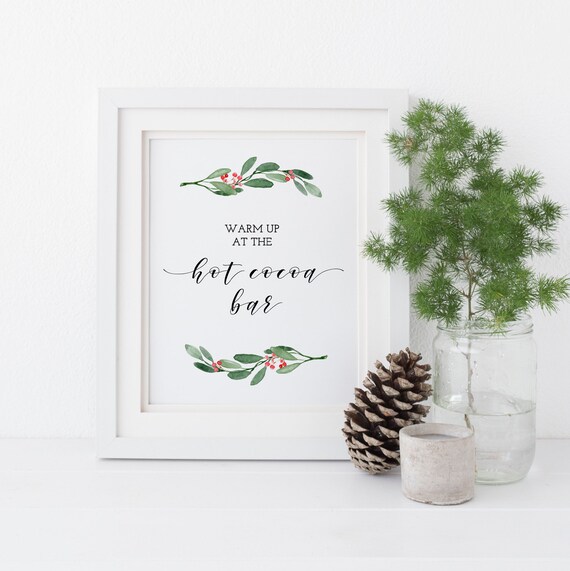 Hot cocoa bar sign printable, Winter party decorations, Hot chocolate bar sign, Winter wedding, Christmas party decor, Baby Shower - CH2 Il_570xn