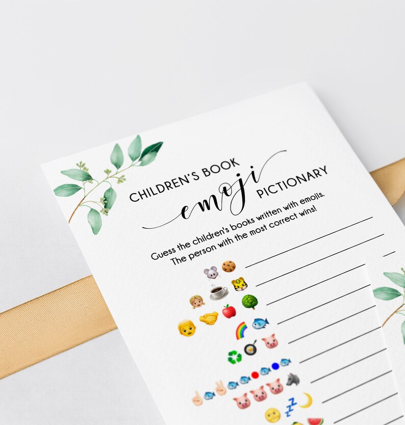 Emoji Baby Shower Game Children's Book Emoji Pictionary Etsy
