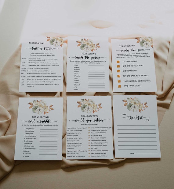 Thanksgiving Game, Thanksgiving Printable Games, Friendsgiving Party Games, Editable, Instant Download - LL4 Il_570xn