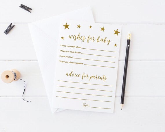 Advice and Wishes Twinkle Little Star Gender Neutral Baby Shower Printable Cards - SG1 Il_570xn