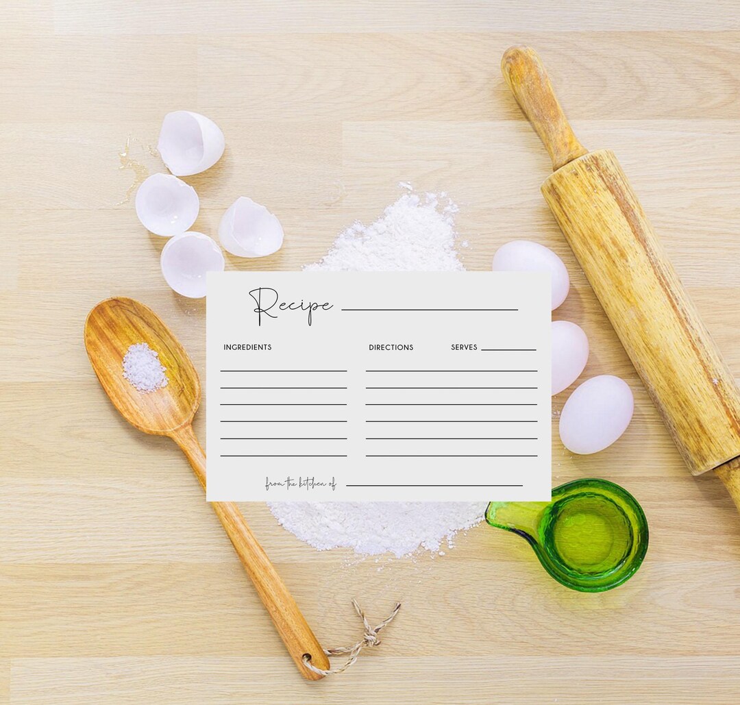 Recipe Cards Template, Modern Recipe Cards Digital, Editable Recipe ...