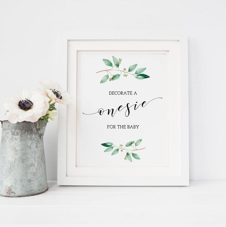 Onesie Decorating Station Sign Baby Shower Game Decorate a Etsy