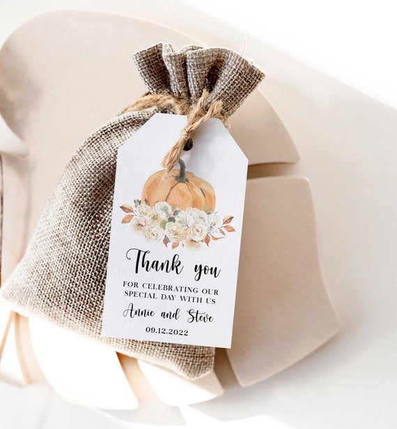 Fall Baby Shower Thank You Tags Template, Fall Pumpkin Favor Tag, Autumn Baby Shower Shower Tag, Edit with Templett, ANY EVENT - LL4 Il_570xn