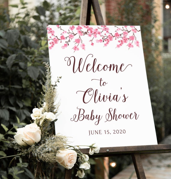 Floral Baby Shower Welcome Sign Template, Welcome Baby Shower Sign Printable, Girl Baby Shower Decor, Instant Download - FL4 Il_570xn