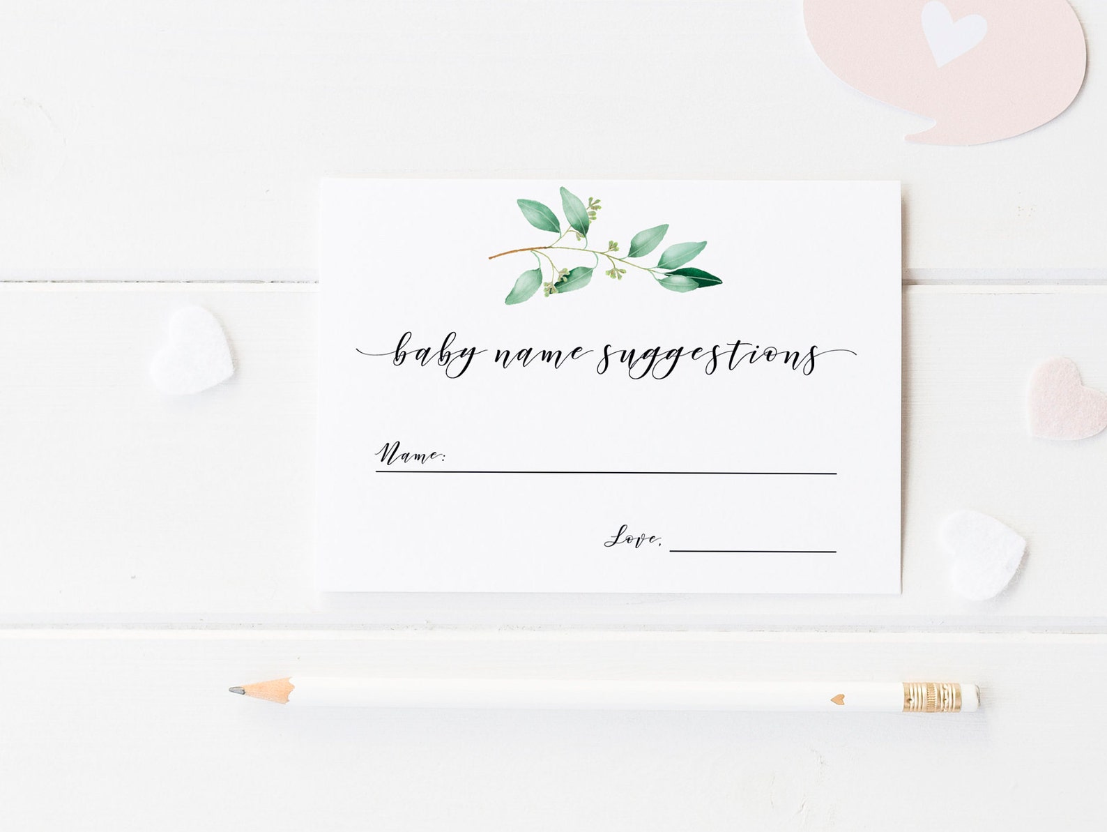 Baby Name Suggestion Card Printable Baby Name Game Gender Etsy