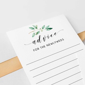 Advice for the Newlyweds, Printable Advice Cards, Instant Download GN1 ...