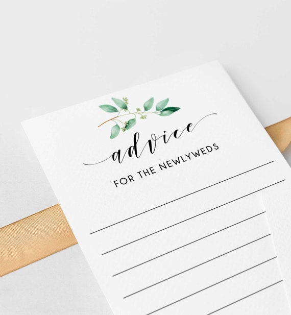 Advice for the Newlyweds, Printable Advice Cards, Instant Download ...