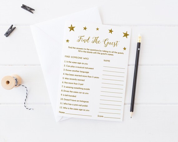Twinkle Little Star Baby Shower Game Find the Guest Printable Gender Neutral Baby Shower Quiz - SG1 Il_570xn