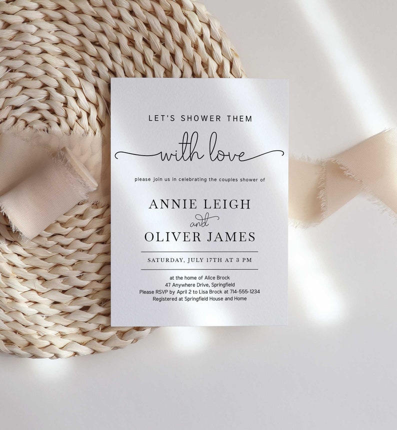 Couples Shower Invitation Template Instant Download Modern Etsy