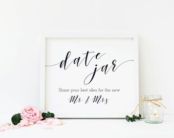 Date Night Jar Ideas Printable Cards INSTANT DOWNLOAD - Etsy