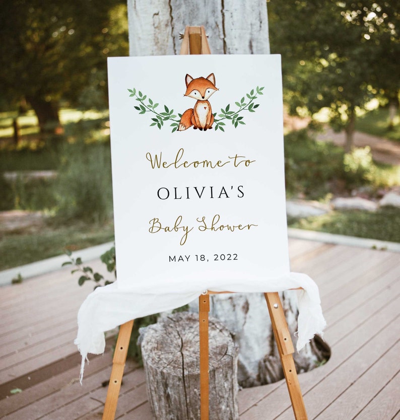 Woodland Baby Shower Sign Baby Shower Sign Template Etsy