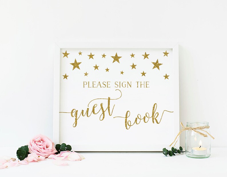 Twinkle Little Star Guestbook Sign Baby Shower Guestbook Etsy