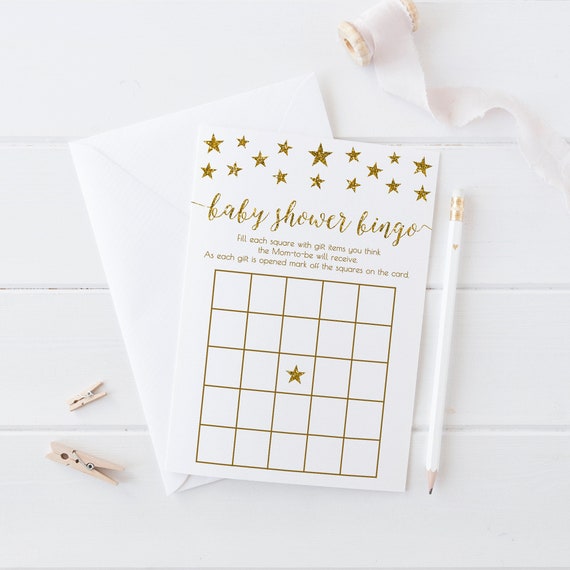 Twinkle Twinkle Little Star Baby Shower Bingo, Gender Neutral Baby Bingo Cards, Baby Bingo Game, Printable, Instant Download - SG1 Il_570xn