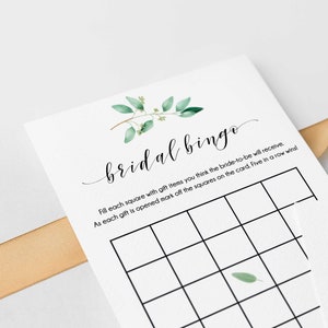 Greenery Bridal Shower Game, Bridal Bingo Game, Bridal Shower Bingo, Bridal Bingo, Greenery Bridal Game, Printable , Instant Download - GN1