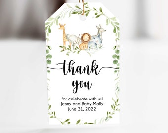 25 x Personalised Baby Shower Christening Thank You Tags BS05