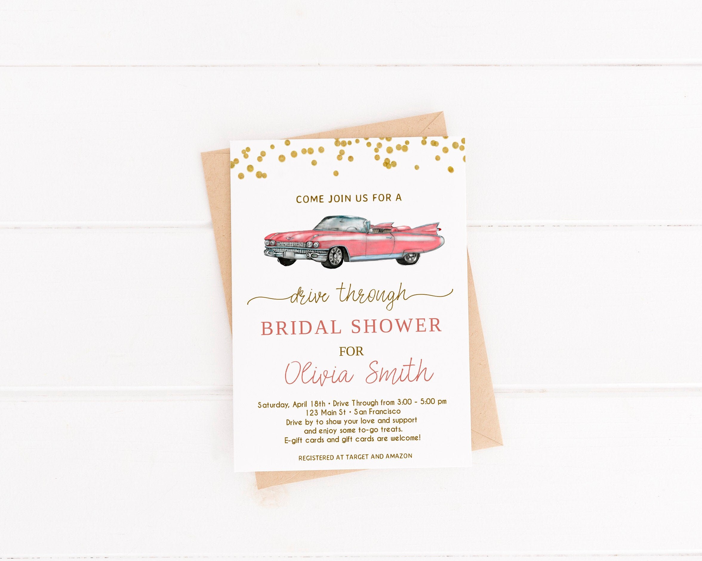 Drive Through Bridal Shower Invitation Driveby Shower Etsy