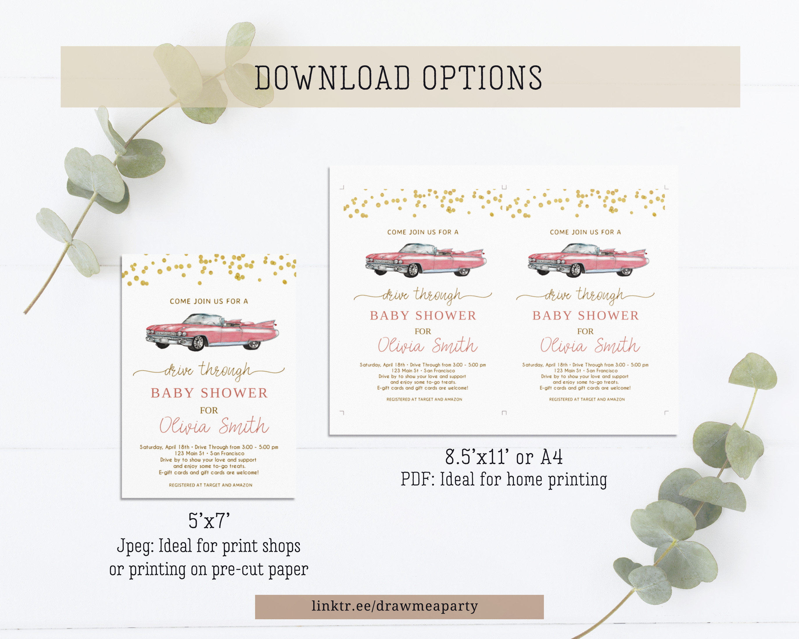 Drive Through Baby Shower Invitation Driveby Baby Shower Etsy