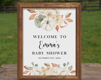 Little Pumpkin Baby Shower Sign, Welcome Baby Shower Sign, Fall Baby Shower Sign Template, Little Pumpkin Decoration - LL4