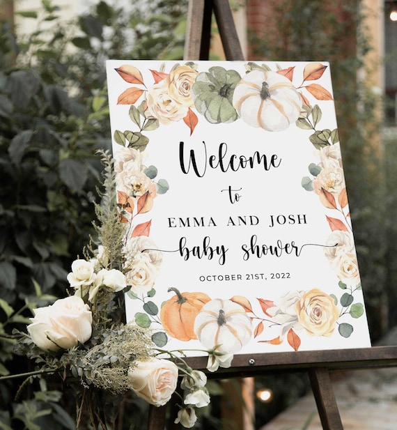 Little Pumpkin Baby Shower Sign, Pumpkin Sign, Fall Baby Shower Sign Template, Welcome Sign, Little Pumpkin Fall Printable Signage - LL4 Il_570xn