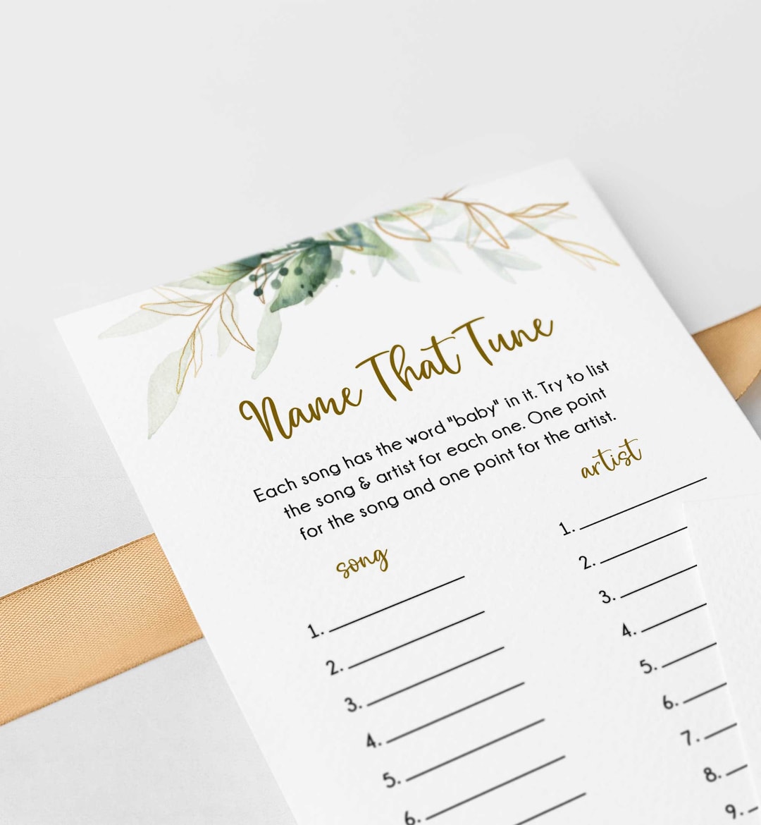 Name That Tune Baby Shower Game Printable
