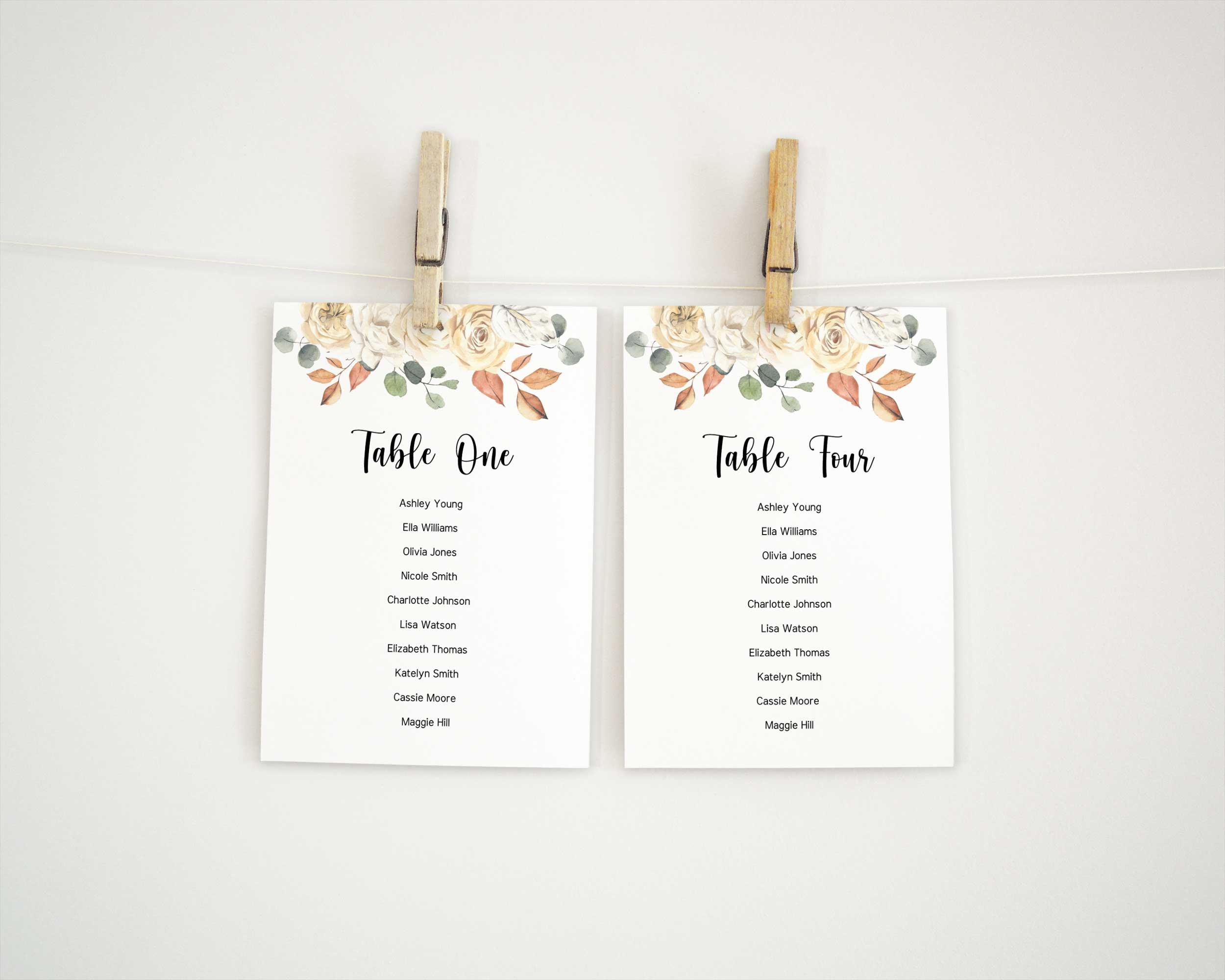 Fall Table Seating Chart Card Template Printable Seating - Etsy