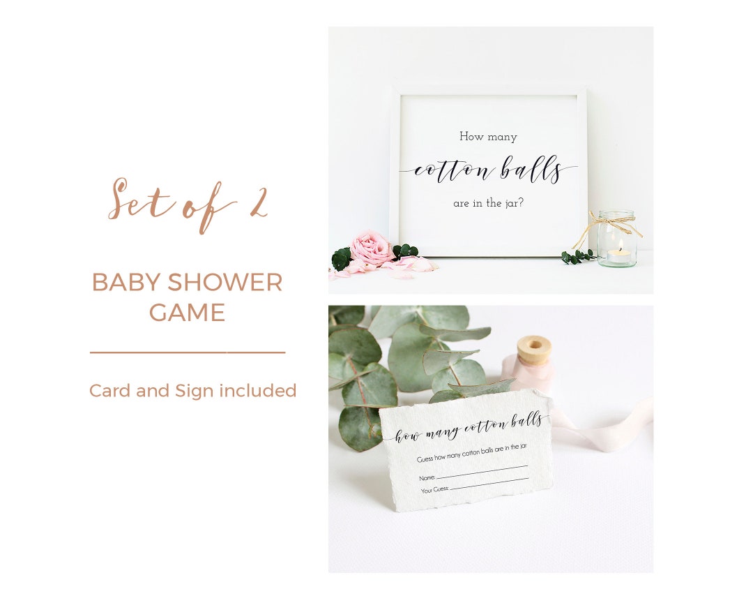 Guess How Many Cotton Balls Are in the Jar, Gender Neutral Baby Shower