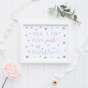 Team Pink or Team Blue Sign, Gender Reveal Party Sign, Printable, Gender Rveal Party Game, Instant Download - SG8