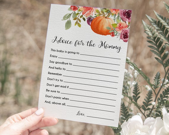 Fall Baby Shower Advice Cards Printable Advice For Mommy Instant Download Baby Shower Game - MS3 Il_570xn