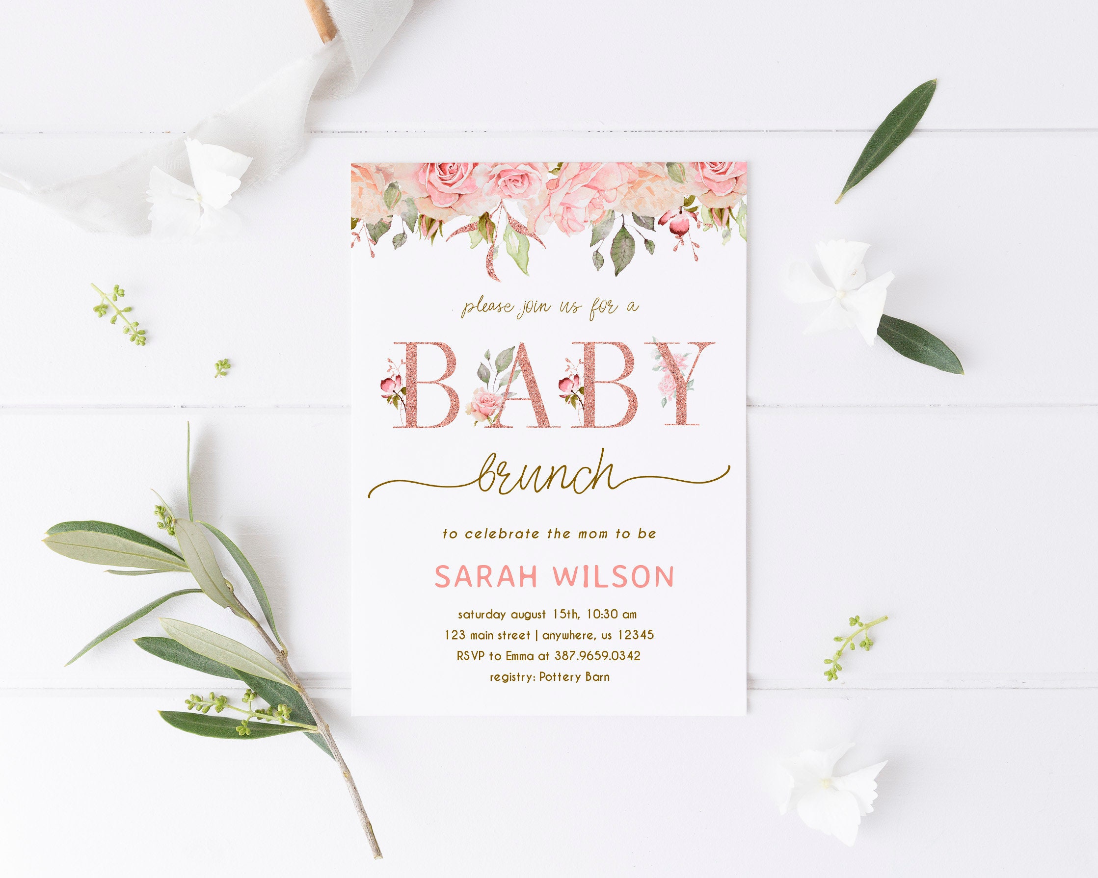 Baby Shower Menu Template