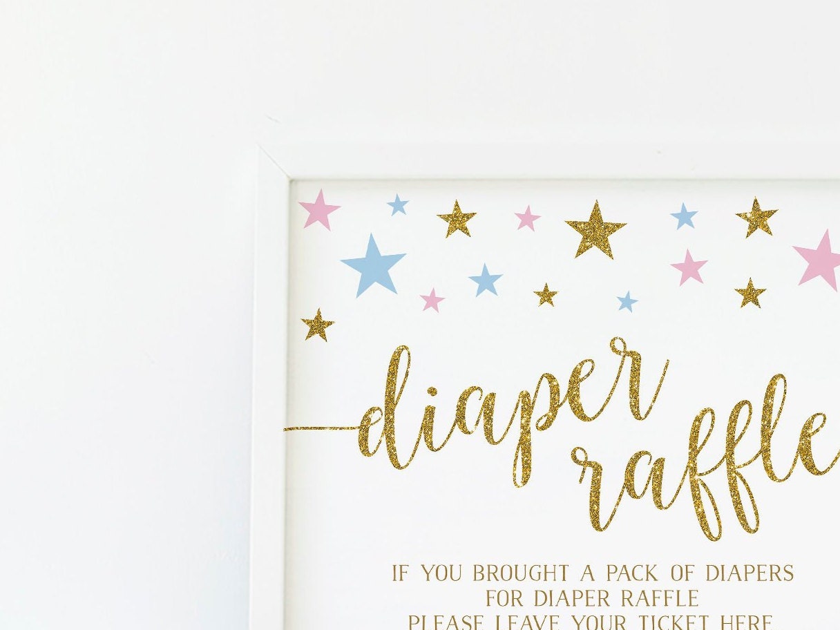 Diaper Raffle Gender Reveal Party Gender Reveal Invitation Etsy