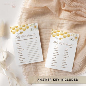 Bee Baby Shower Games, Honey Bee Baby Shower Bundle, Sweet as Can Bee Printable Games and Sign SPG4 image 3