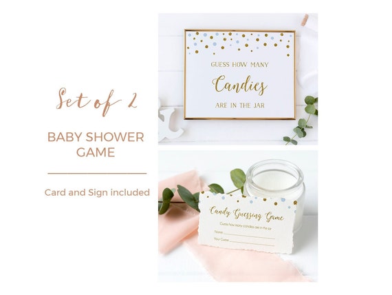 Blue Baby Shower Game Guess How Many Candies Are In The Jar Blue Blue Baby Shower Game Guess How Many Candies Are In The Jar Blue