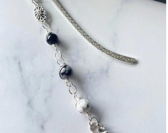 Segnalibro di cristallo, drago bianco e nero