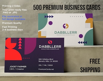 500 Full Color Business Cards - Double Sided, Glossy or Matte
