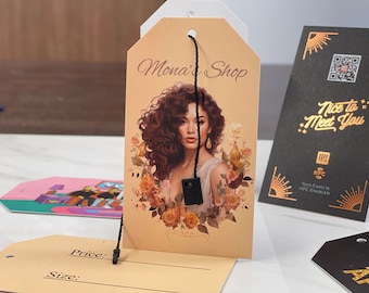 500 Custom Logo Tags - Clothing Tags with hole for strings - Product Swing Tags - Custom Printed Hang Tags for your t-shirt business