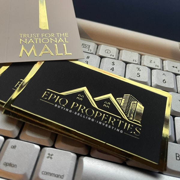 500 Foil Business Cards with raised effect - Soft Touch Business Cards - Raised Foil Cards Gold Silver or Holographic - FREE GROUND SHIPPING