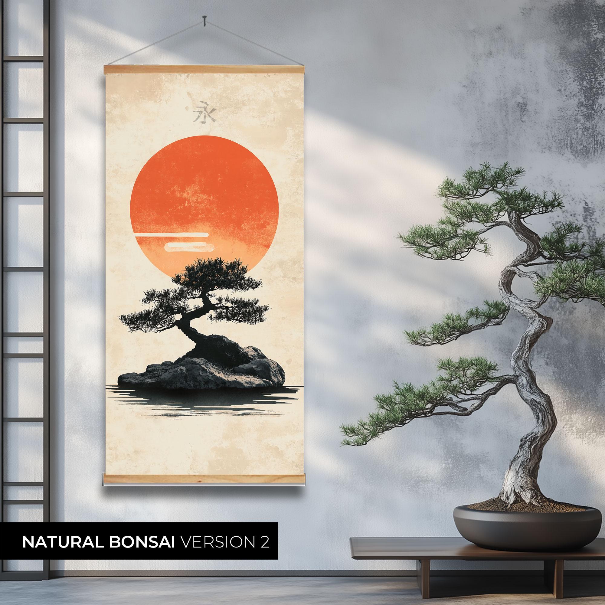 Japanese Style Art Scroll Bonsai Japanese Garden - Asian Scroll