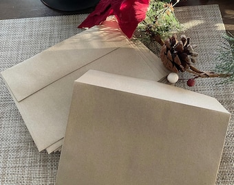 Kraft Envelopes - 5x7 Cards, Recycled Paper Bag Style (25qty)