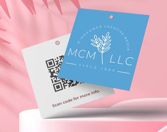 250 Square Hang Tags printed on 2 sides in full color.  2.5 Inch Square Glossy or Matte finish Premium Card Stock