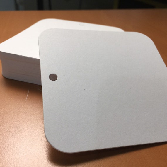 50 Blank Gift Tags – Thick Square Product Tags, Heavy Card Stock