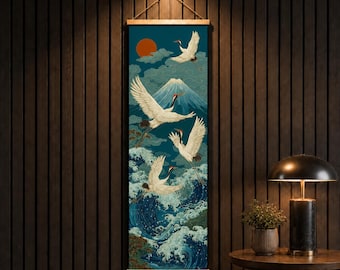 L1469 ヴィンテージ日本の掛け軸 風景画 クリフペーパー - Etsy 日本