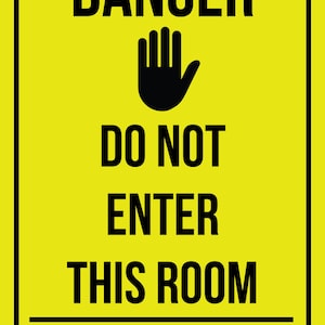 Danger Do Not Enter Room Sign Aluminum Metal Sign 12x18 - Etsy