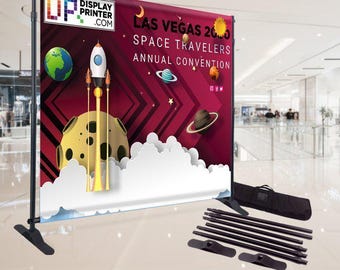 Step and Repeat Banner Backdrop – Full Color Fabric, with Optional Stand