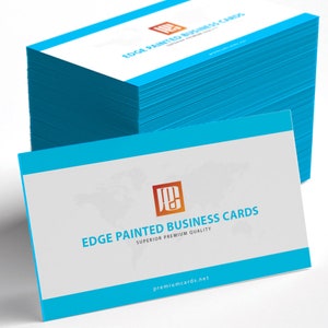 Edge Painted Business Cards - 32pt Thick Card Stock - Printing 1 or 2 sides - Optional Design Available