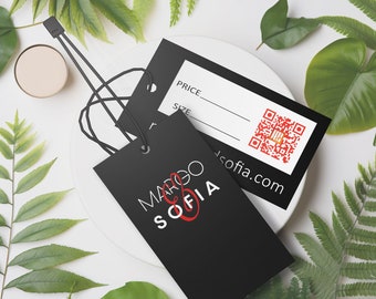 250 Product Tags - Swing Tags 2x3.5 inch Glossy or Matte clothing tags - hang tags for clothing - Custom Price Tags - STRINGS INCLUDED